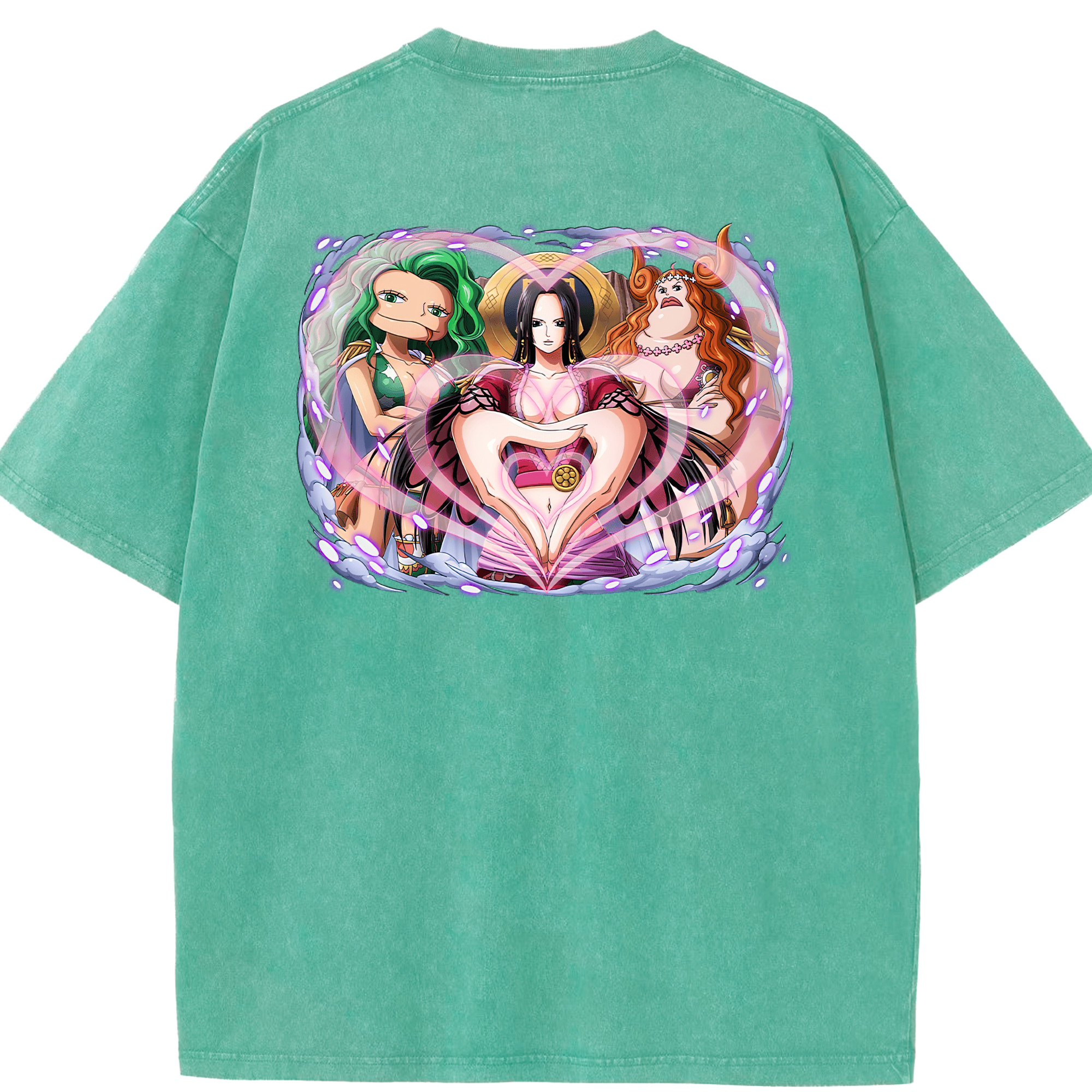 ワンピース ボア・ハンコック ONE PIECE Boa·Hancock 綿100% ヴィンテージ風 半袖Tシャツ（背面プリント）